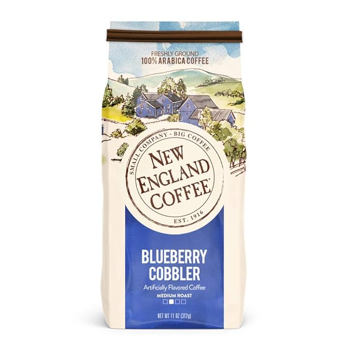 New England Coffee Blueberry Cobbler Ground Roast, 11oz