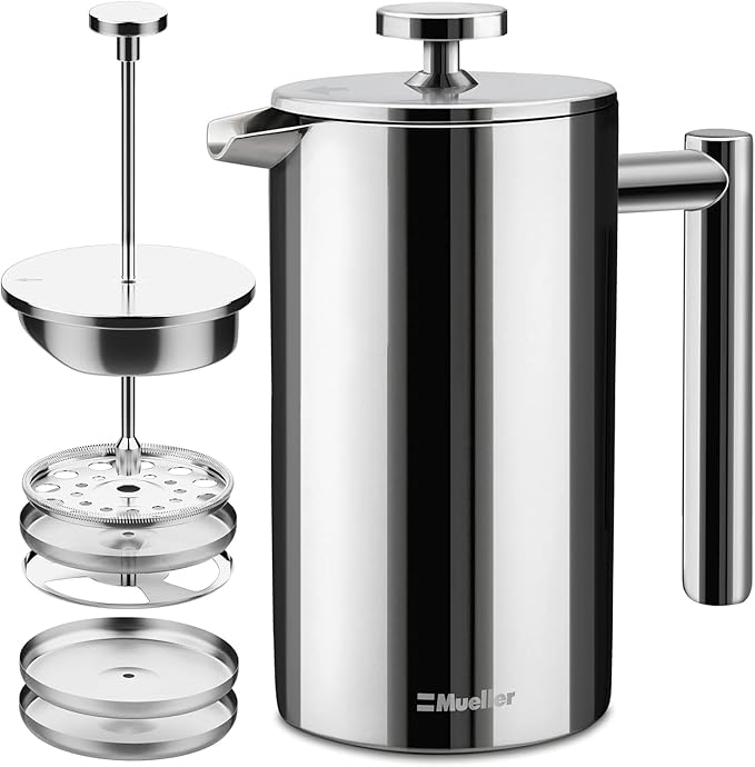 Mueller Stainless Steel French Press Coffee Maker 34oz