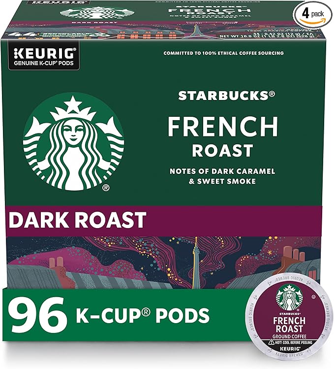 Starbucks French Roast Dark K-Cup Pods – 96 Count