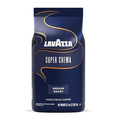 Lavazza Super Crema Medium Roast Whole Bean Coffee