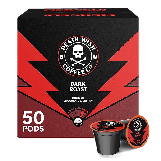 Death Wish Coffee – Dark Roast Pods 50-Pack