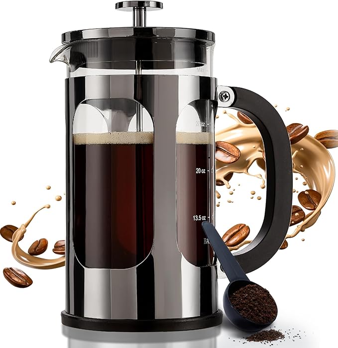 BAYKA French Press Coffee Maker – 34oz Portable Brewer