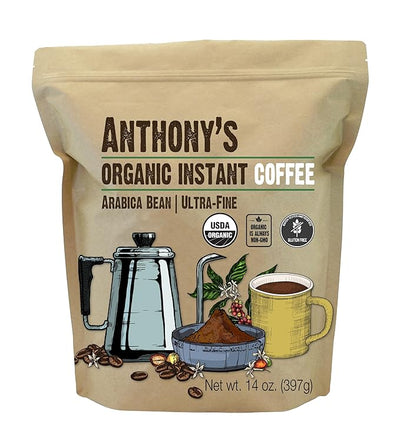 Anthony's Organic Instant Coffee – Ultra Fine Arabica, 14oz